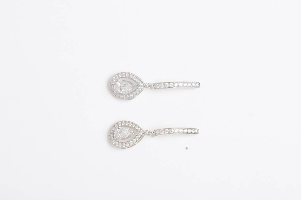 925 Sterling Silver Swiss Zirconia Dangle & Drop 
Adele Earring With Screw Back Gift For Women And Girls : CSWZHDE23