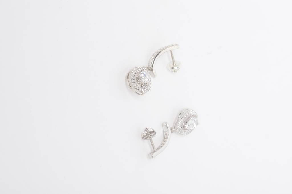 925 Sterling Silver Swiss Zirconia Dangle & Drop 
Adele Earring With Screw Back Gift For Women And Girls : CSWZHDE23