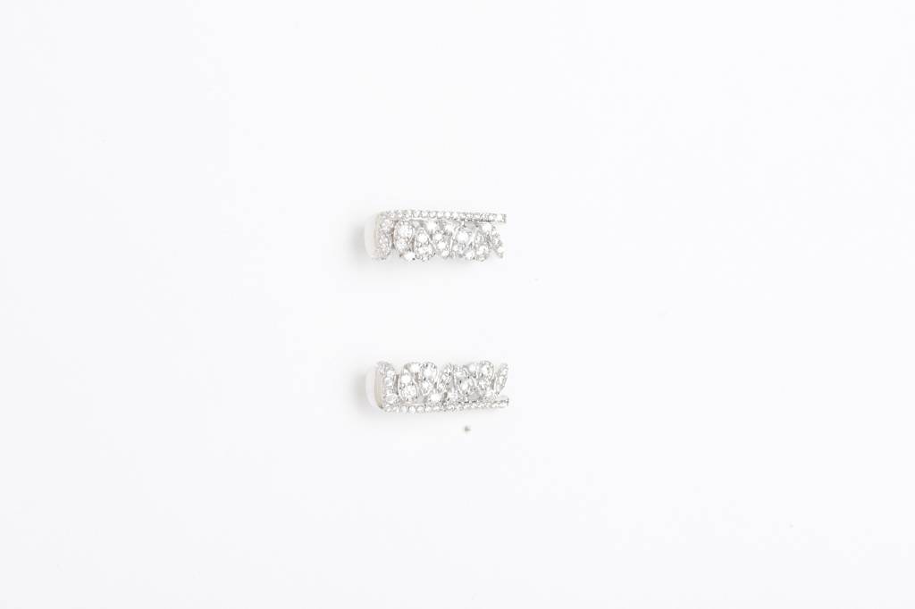 925 Sterling Silver Swiss Zirconia Hoop Liana Earring With Screw Back Gift For Women And Girls : CSWZHDE12