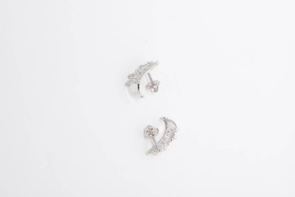 925 Sterling Silver Swiss Zirconia Hoop Liana Earring With Screw Back Gift For Women And Girls : CSWZHDE12