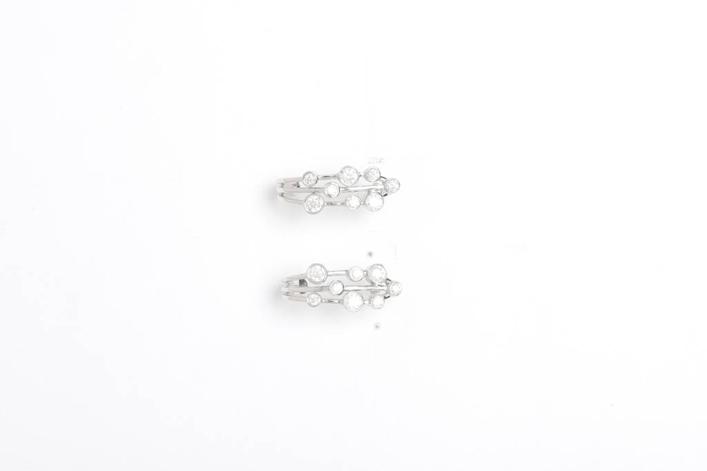925 Sterling Silver Swiss Zirconia Hoop Juno Earring With Screw Back Gift For Women And Girls : CSWZHDE30
