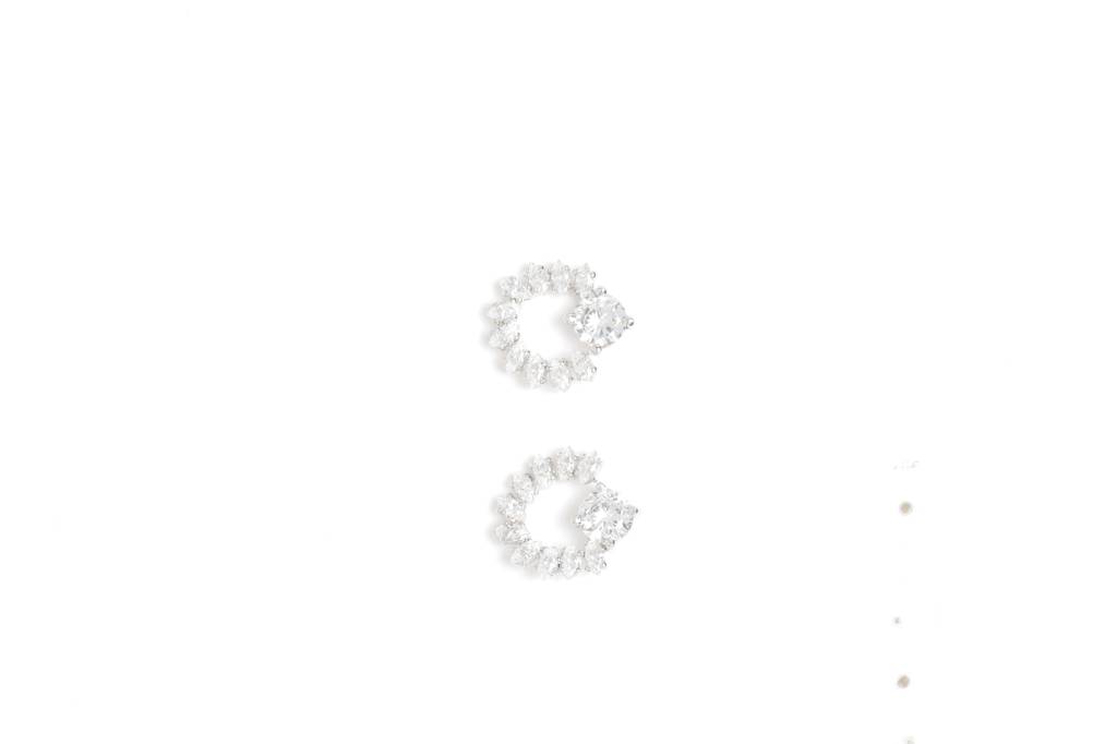 925 Sterling Silver Swiss Zirconia Stud Elle Earring With Screw Back Gift For Women And Girls : CSWZHDE11