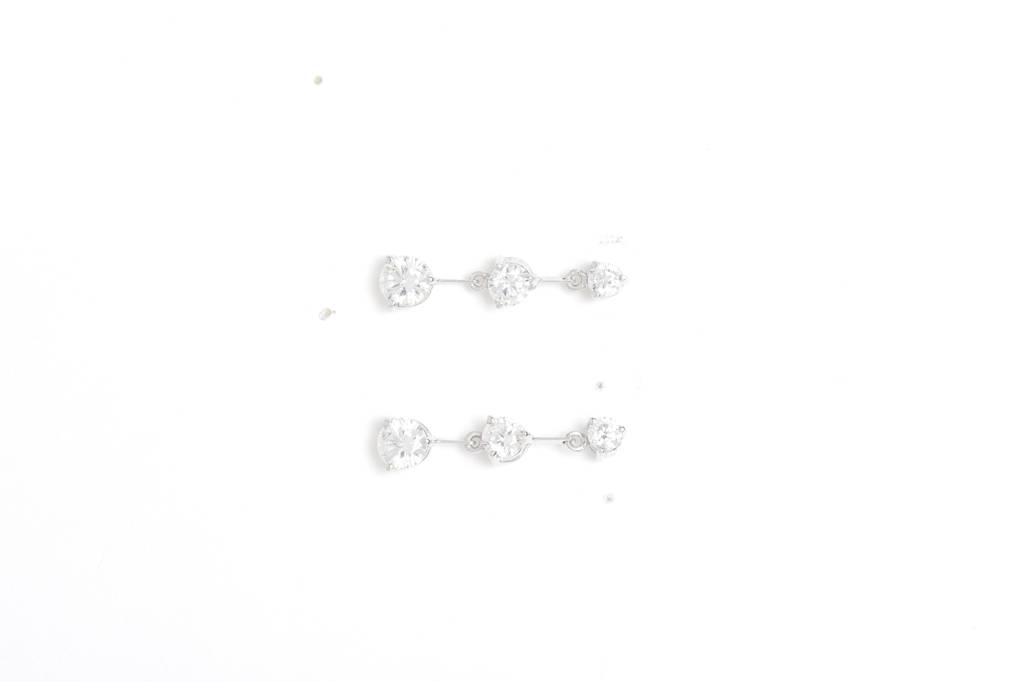 925 Sterling Silver Swiss Zirconia Dangle & Drop Ember Earring With Screw Back Gift For Women And Girls : CSWZHDE7