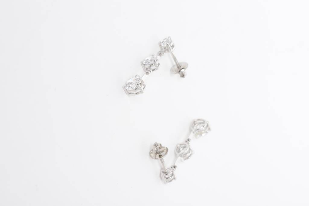 925 Sterling Silver Swiss Zirconia Dangle & Drop Ember Earring With Screw Back Gift For Women And Girls : CSWZHDE7