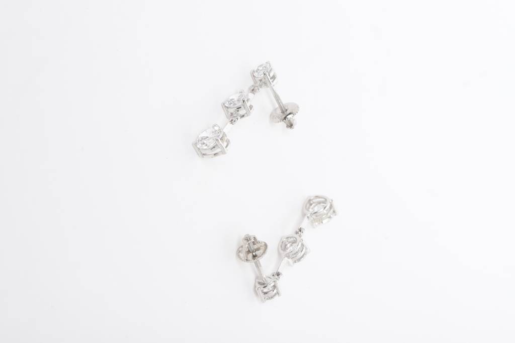 925 Sterling Silver Swiss Zirconia Dangle & Drop Ember Earring With Screw Back Gift For Women And Girls : CSWZHDE7