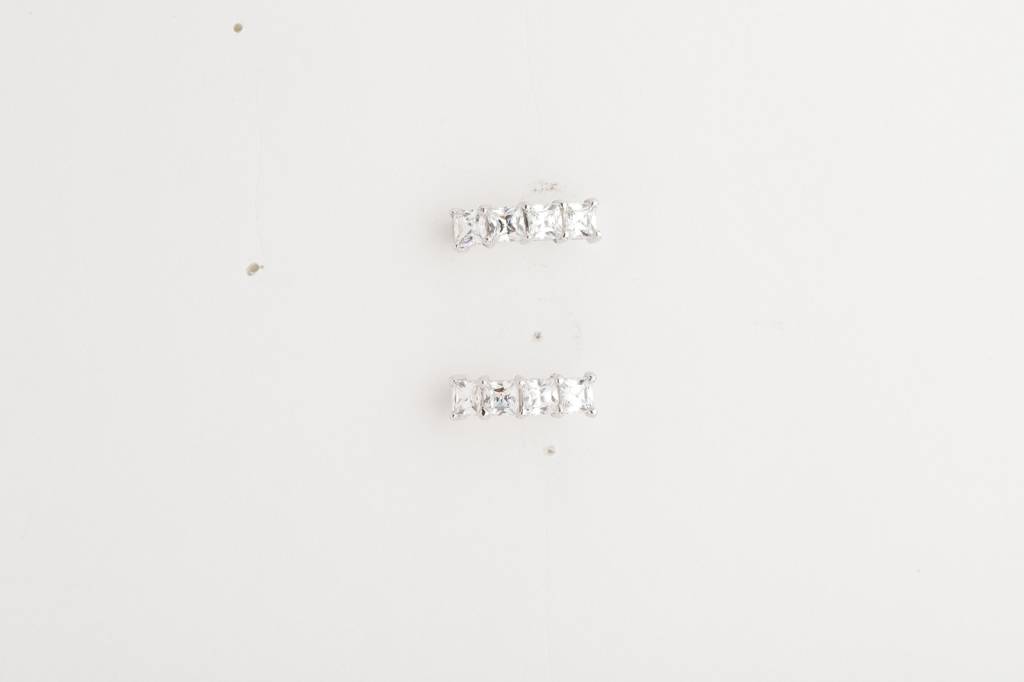 925 Sterling Silver Swiss Zirconia Hoop Anne Earring With Screw Back Gift For Women And Girls : CSWZHDE18