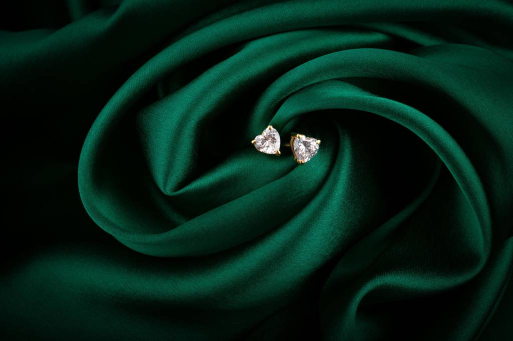 Heart Solitaire Earrings : CS26G