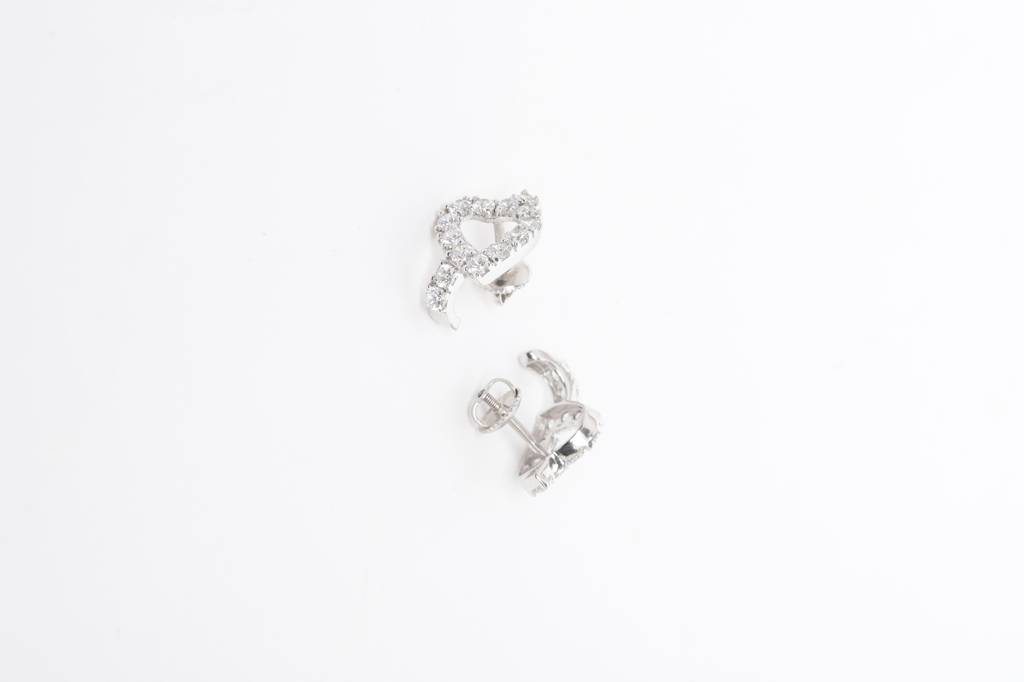 925 Sterling Silver Swiss Zirconia Hoop Belle Earring With Screw Back Gift For Women And Girls : CSWZHDE20