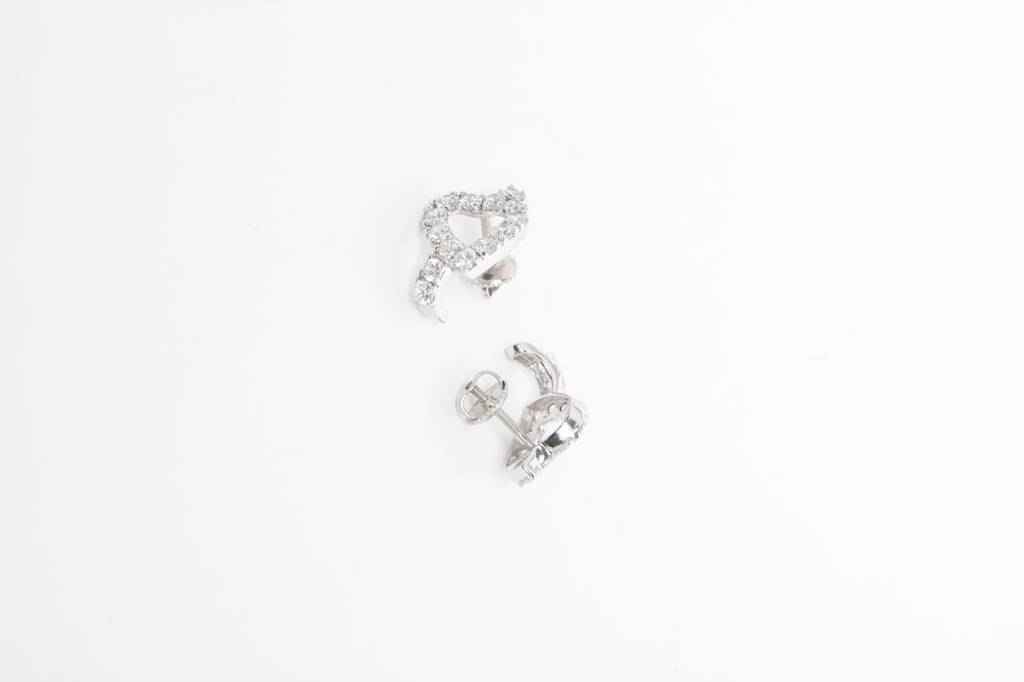 925 Sterling Silver Swiss Zirconia Hoop Belle Earring With Screw Back Gift For Women And Girls : CSWZHDE20
