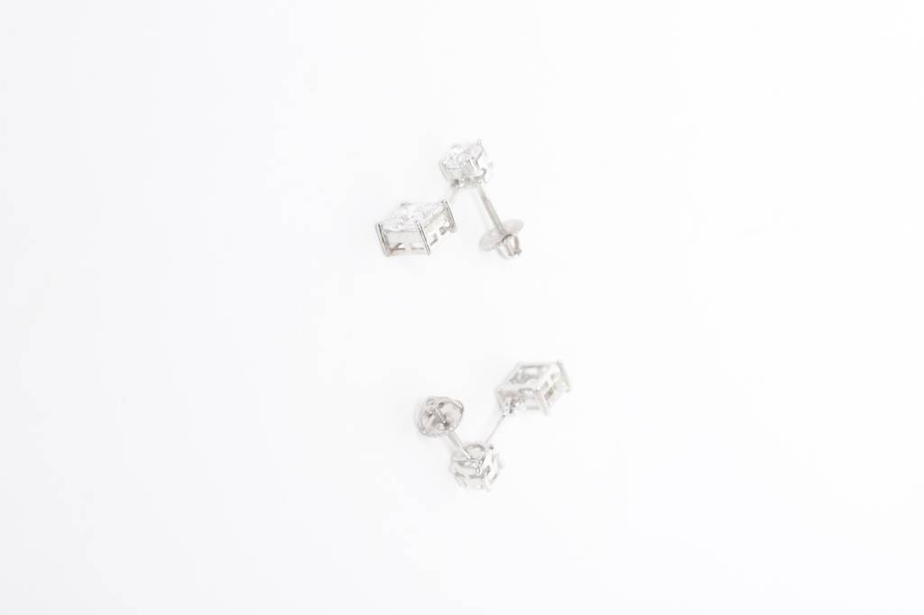 925 Sterling Silver Swiss Zirconia Dangle & Drop Fleur Earring With Screw Back Gift For Women And Girls : CSWZHDE27