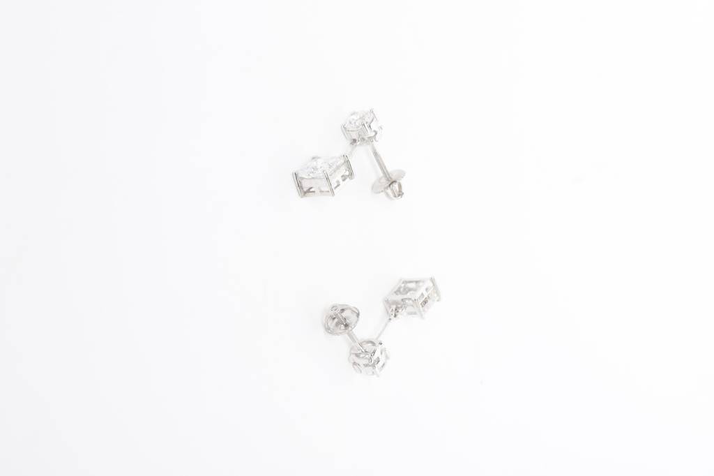 925 Sterling Silver Swiss Zirconia Dangle & Drop Fleur Earring With Screw Back Gift For Women And Girls : CSWZHDE27