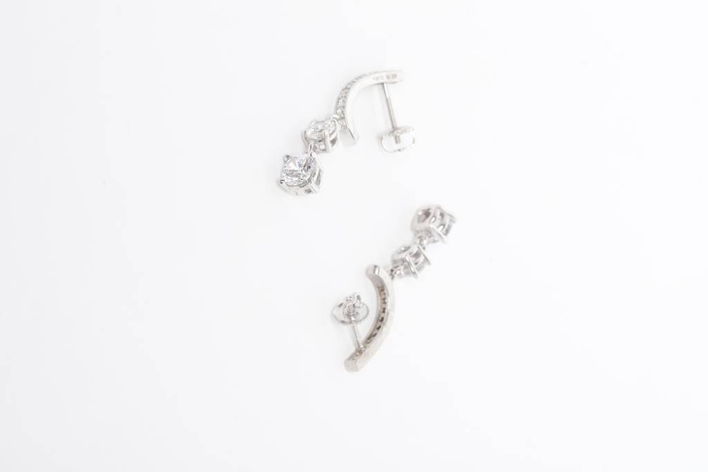 925 Sterling Silver Swiss Zirconia Dangle & Drop Remi Earring With Screw Back Gift For Women And Girls : CSWZHDE5