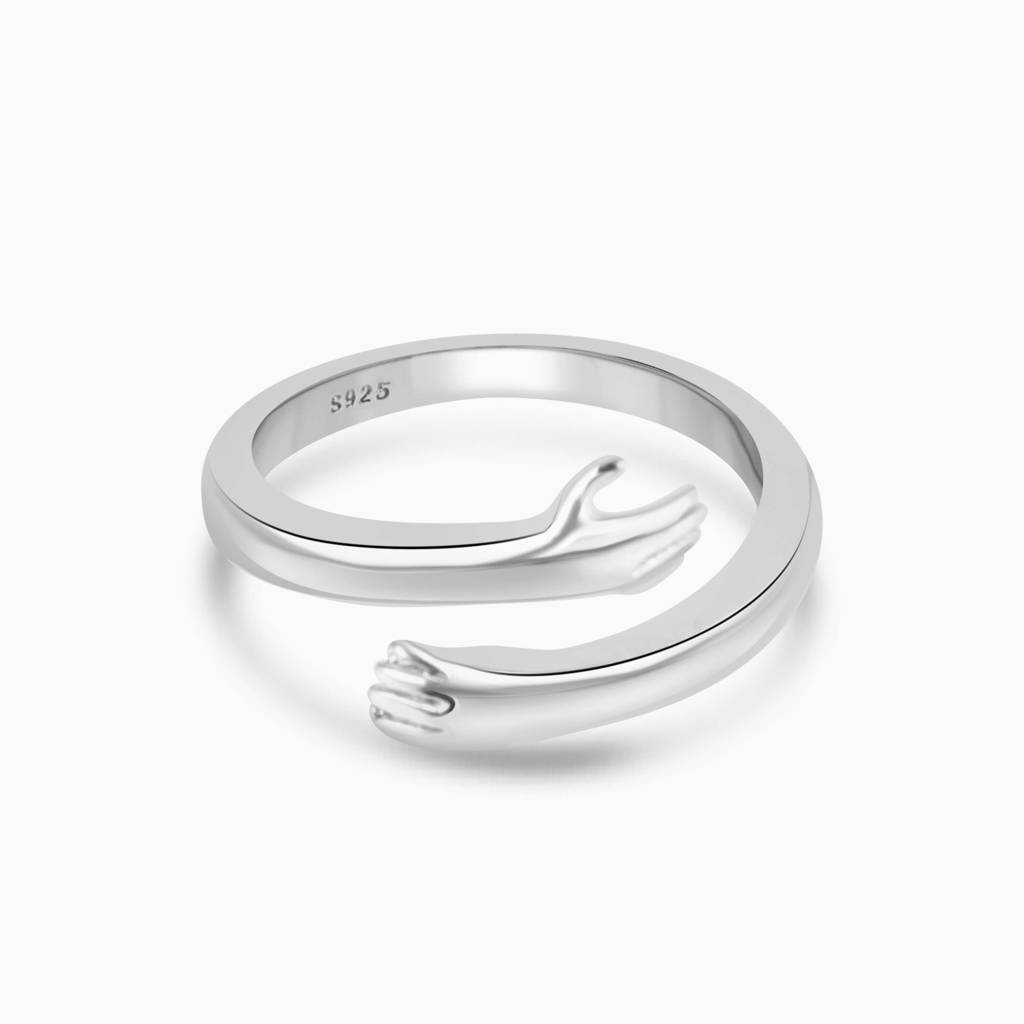 Sterling Silver Hug Adjustable Ring : RG004