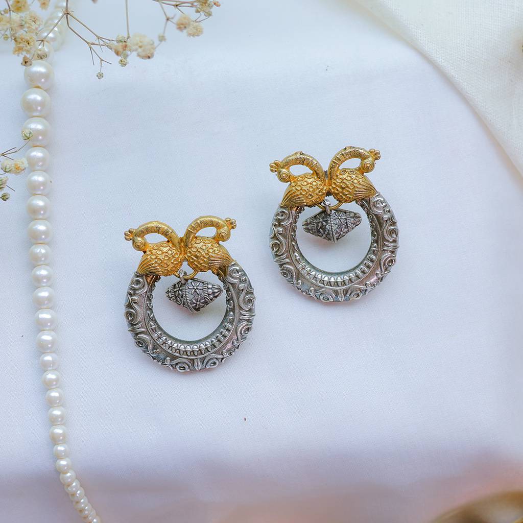 Eternz Certified Jewellery - Putstyle Dual Peacock Oxidized Silver