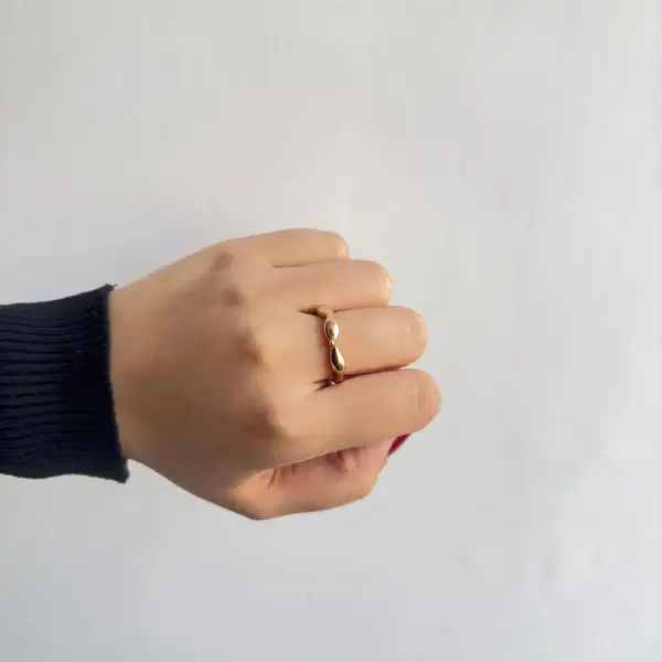 Tfc Sleek Gold Plated Adjustable Ring : 30052
