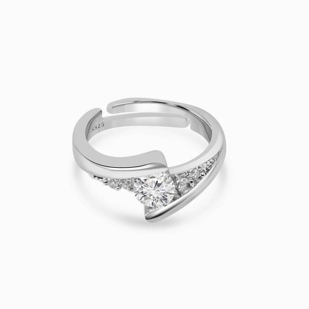 Vintage Silver Engagement Ring : RG018