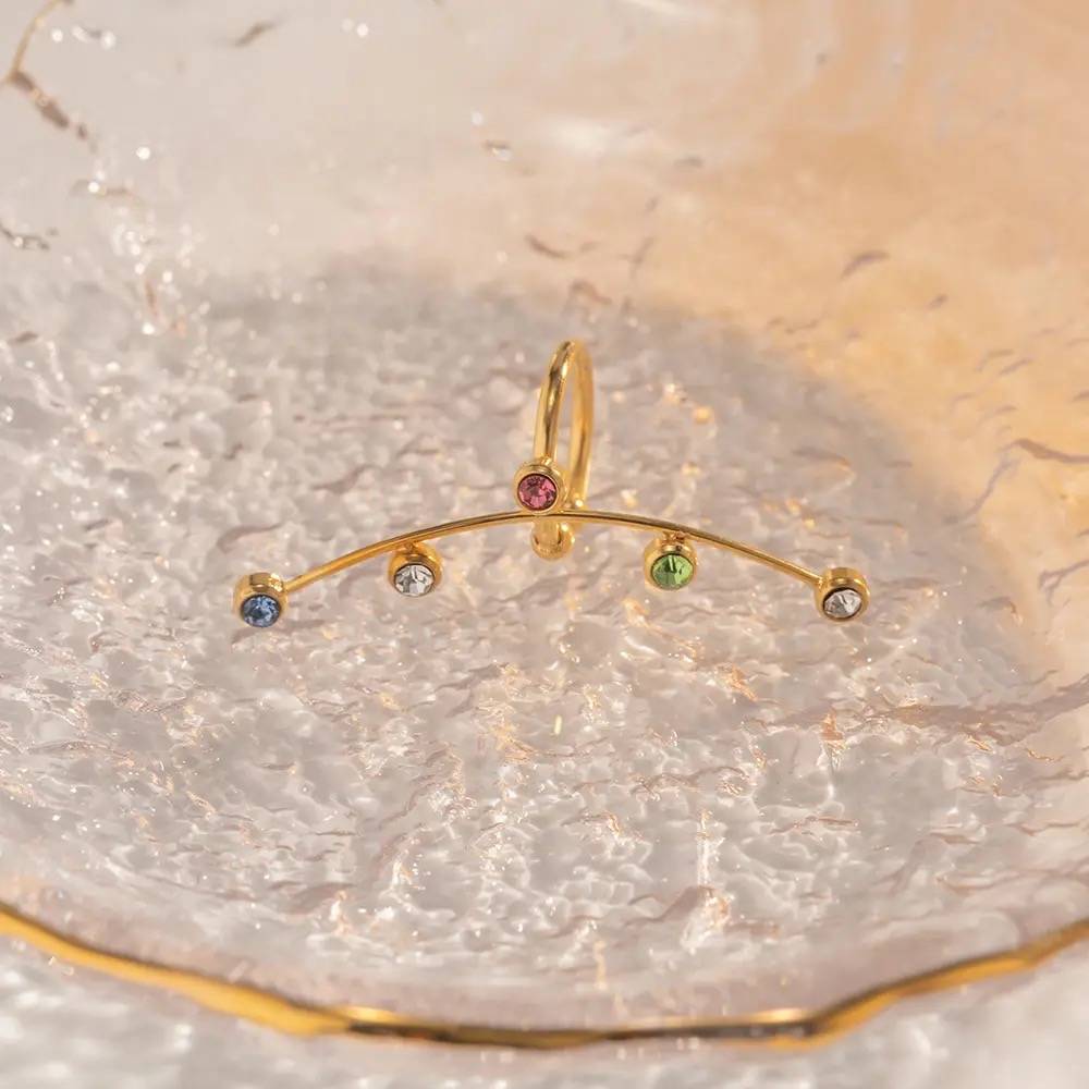 18Kt Gold Plated Waterproof Earcuff, Leo : INLEO-COLORFUL