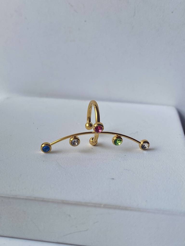 18Kt Gold Plated Waterproof Earcuff, Leo : INLEO-COLORFUL
