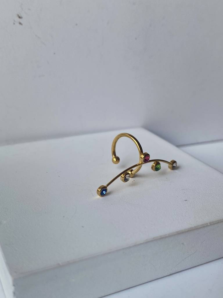 18Kt Gold Plated Waterproof Earcuff, Leo : INLEO-COLORFUL