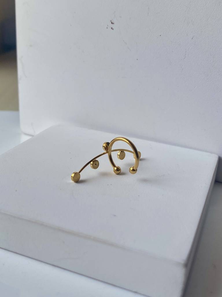 18Kt Gold Plated Waterproof Earcuff, Leo : INLEO-COLORFUL