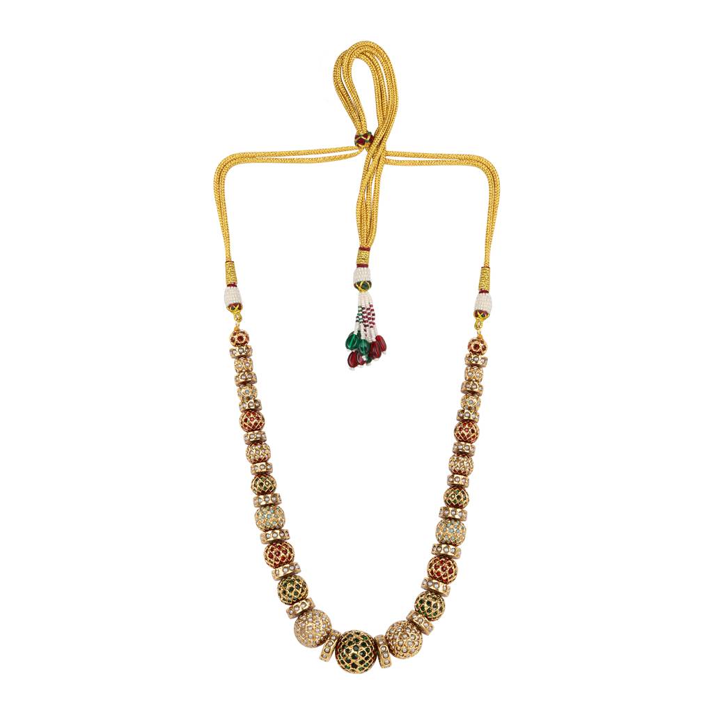 Traditional Gold-Toned Beaded Sona Moti Necklace : RMQJ0243
