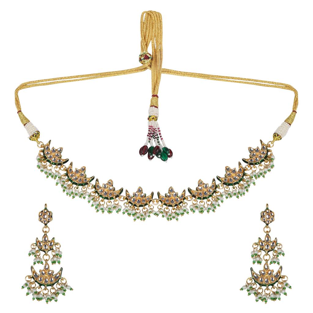 Ariana Kundan Choker Set With Earrings : RMQJ0215