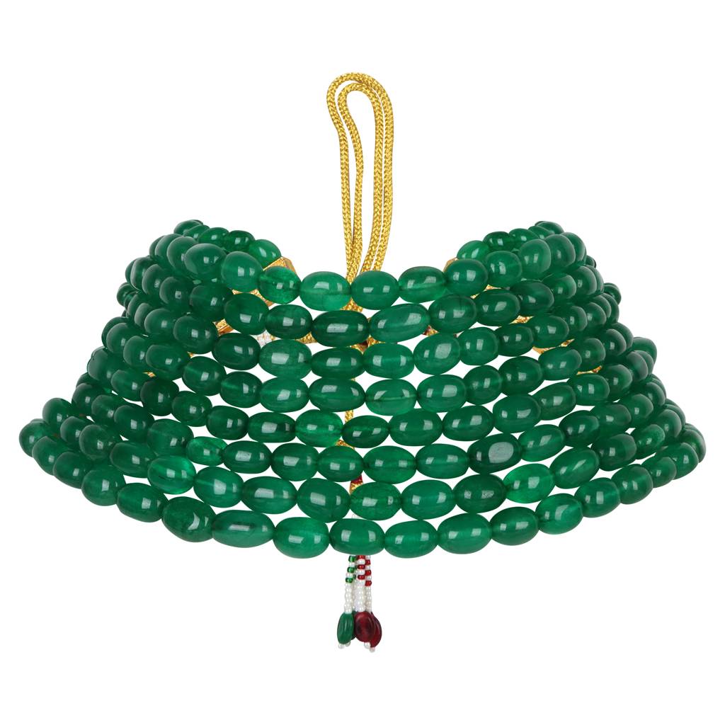 Emerald Green Radiance Multilayer Beaded Choker : RMQJ0217