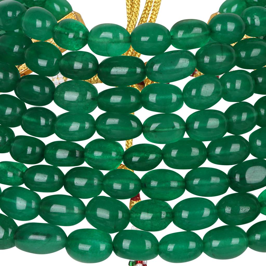 Emerald Green Radiance Multilayer Beaded Choker : RMQJ0217