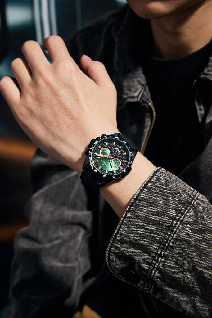 Daniel Hechter Paris Pantheon Collection Pantheon Collection Unique Multifunctional Watch For Men With Textured R : DHM1010-02