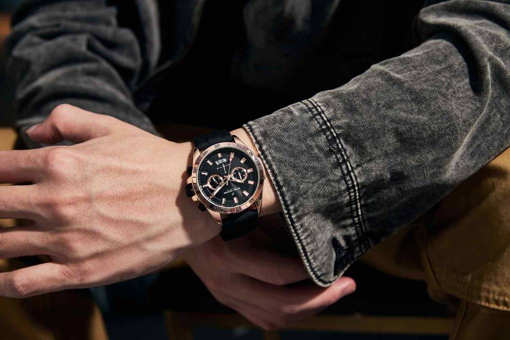 Daniel Hechter Paris Pantheon Collection Pantheon Collection Unique Multifunctional Watch For Men With Textured R : DHM1010-01