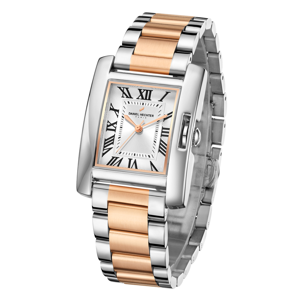 Daniel Hechter Paris Opera Collection Square Dial Watch For Women With Roman Indices And Stainless Steel Strap-Dh : DHW2004-22