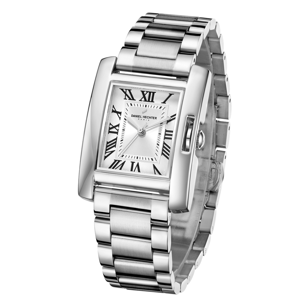 Daniel Hechter Paris Opera Collection Square Dial Watch For Women With Roman Indices And Stainless Steel Strap-Dh : DHW2004-11