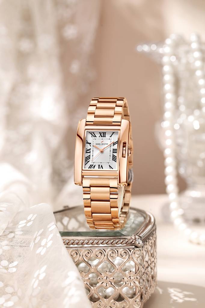 Daniel Hechter Paris Opera Collection Square Dial Watch For Women With Roman Indices And Stainless Steel Strap-Dh : DHW2004-33