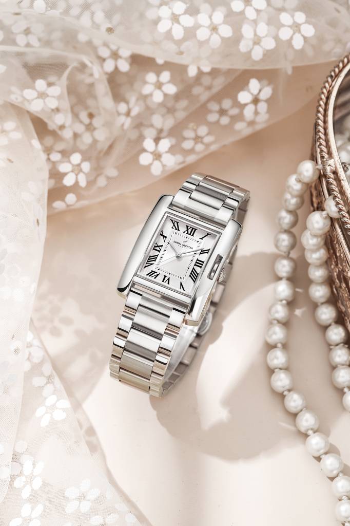 Daniel Hechter Paris Opera Collection Square Dial Watch For Women With Roman Indices And Stainless Steel Strap-Dh : DHW2004-11