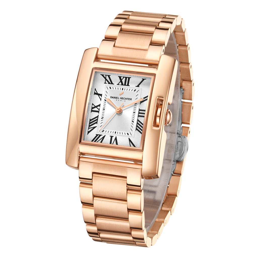 Daniel Hechter Paris Opera Collection Square Dial Watch For Women With Roman Indices And Stainless Steel Strap-Dh : DHW2004-33