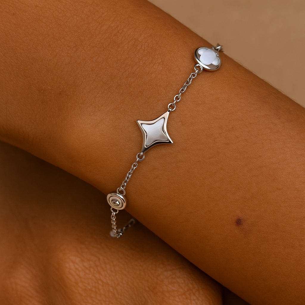 Clio Geometric Charm Bracelet : ClioGeometricCharmBracelet