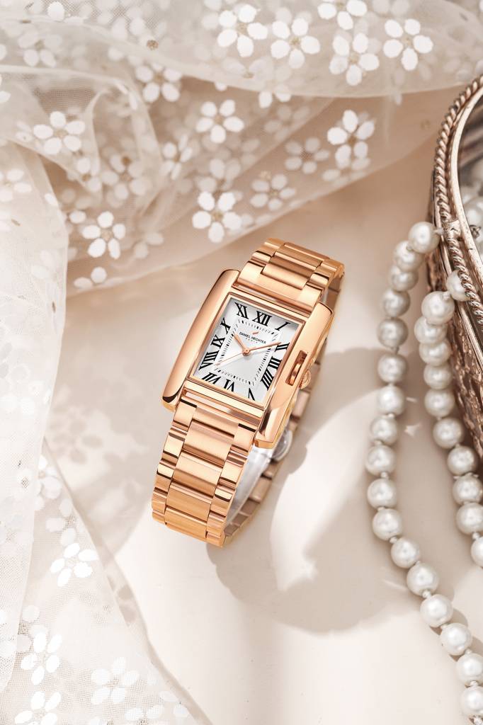 Daniel Hechter Paris Opera Collection Square Dial Watch For Women With Roman Indices And Stainless Steel Strap-Dh : DHW2004-33