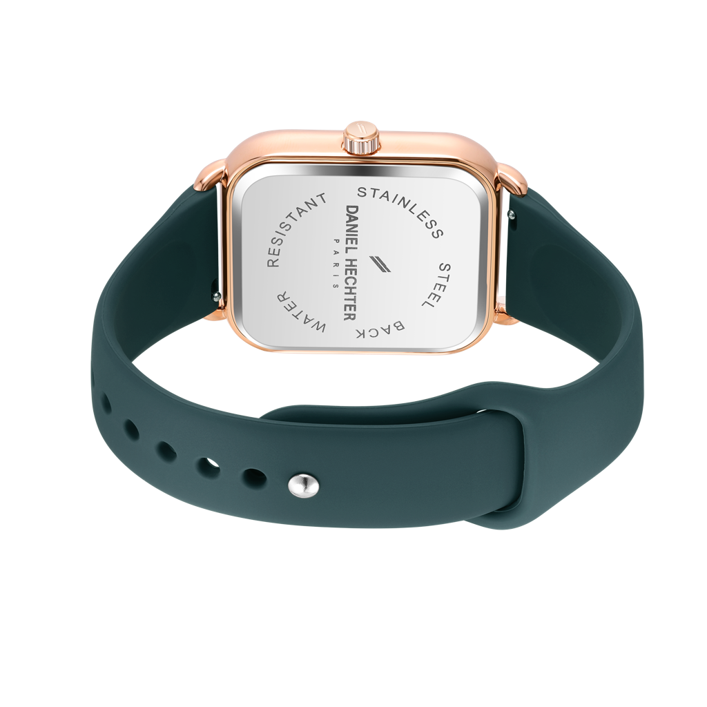 Daniel Hechter Paris Square Dial Watch For Men With Stylish Silicone Strap, Water Resistant & Quartz Movement - D : DHM1011-03