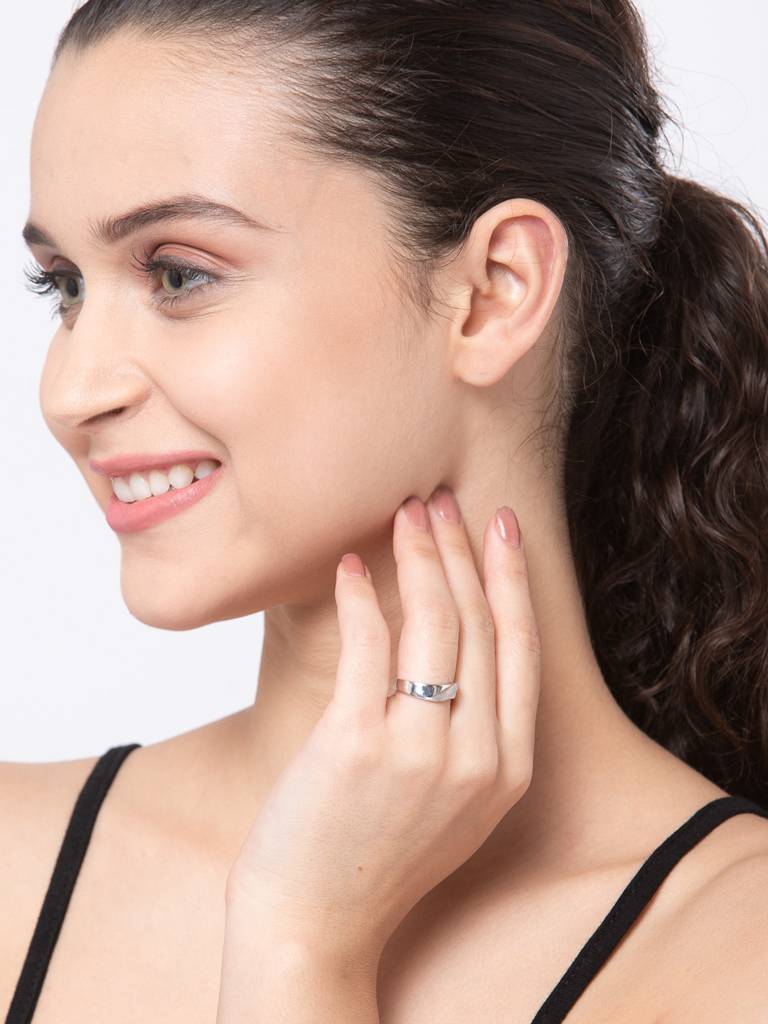 Pure 925 Sterling Silver Wave Adjustable Ring Gift For Women And Girls : CSCPLR5_F