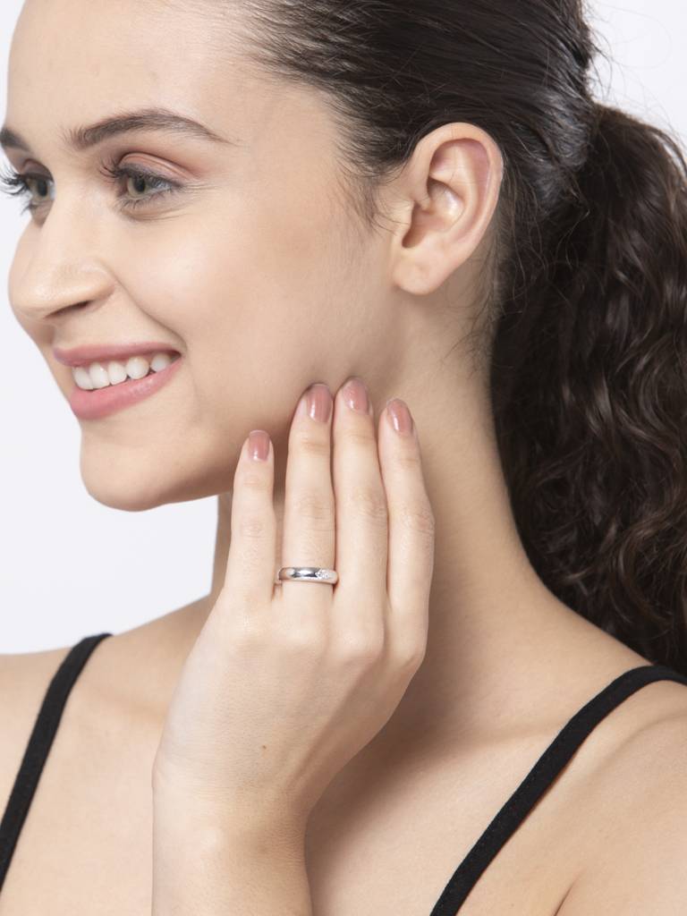 Pure 925 Sterling Silver Classic Adjustable Couple Band For Men And Women : CSCPLR7_MF