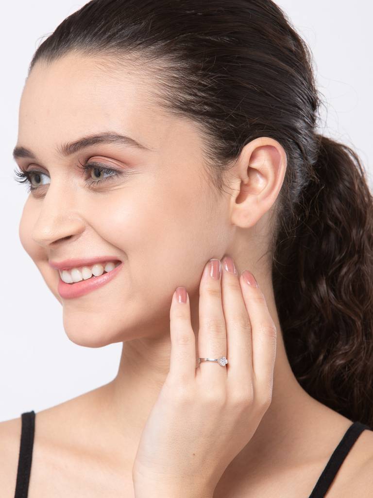 Pure 925 Sterling Silver Spade Adjustable Ring Gift For Women And Girls : CSCPLR11_F