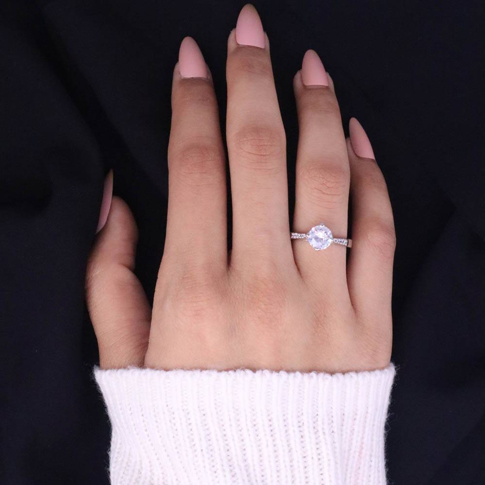 Bold 925 Sterling Silver Zircon-Studded Statement Ring For A
