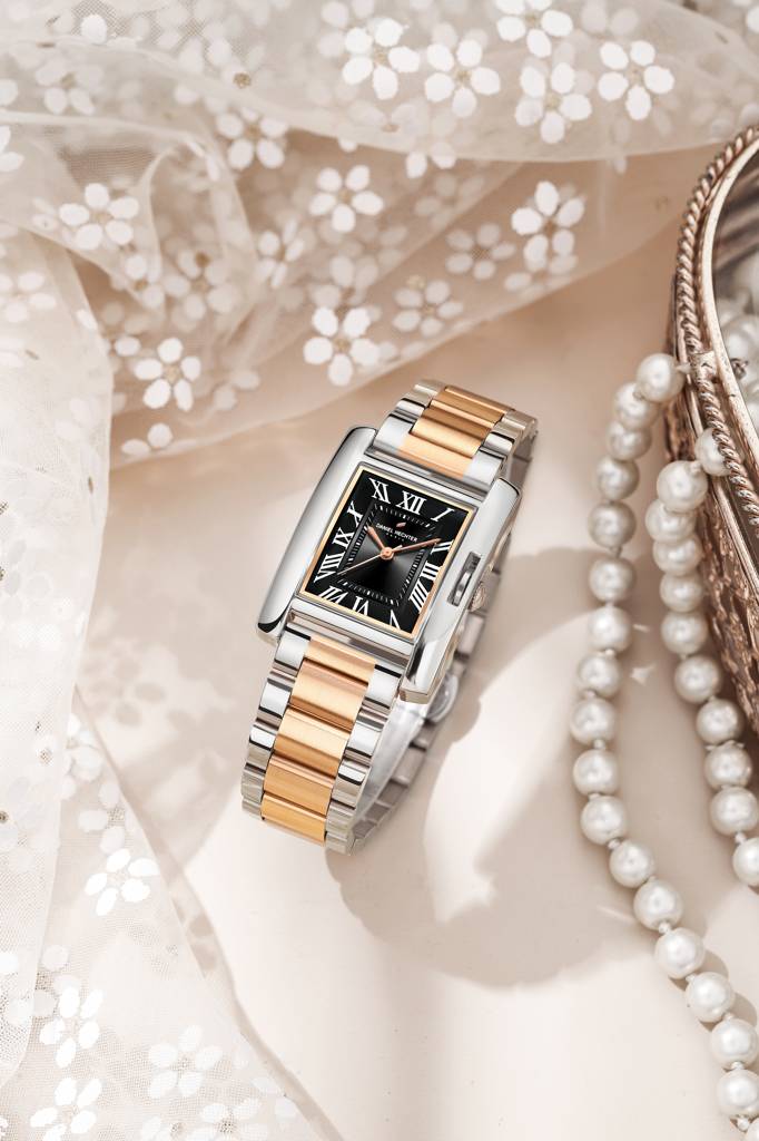 Daniel Hechter Paris Opera Collection Square Dial Watch For Women With Roman Indices And Stainless Steel Strap-Dh : DHW2004-55