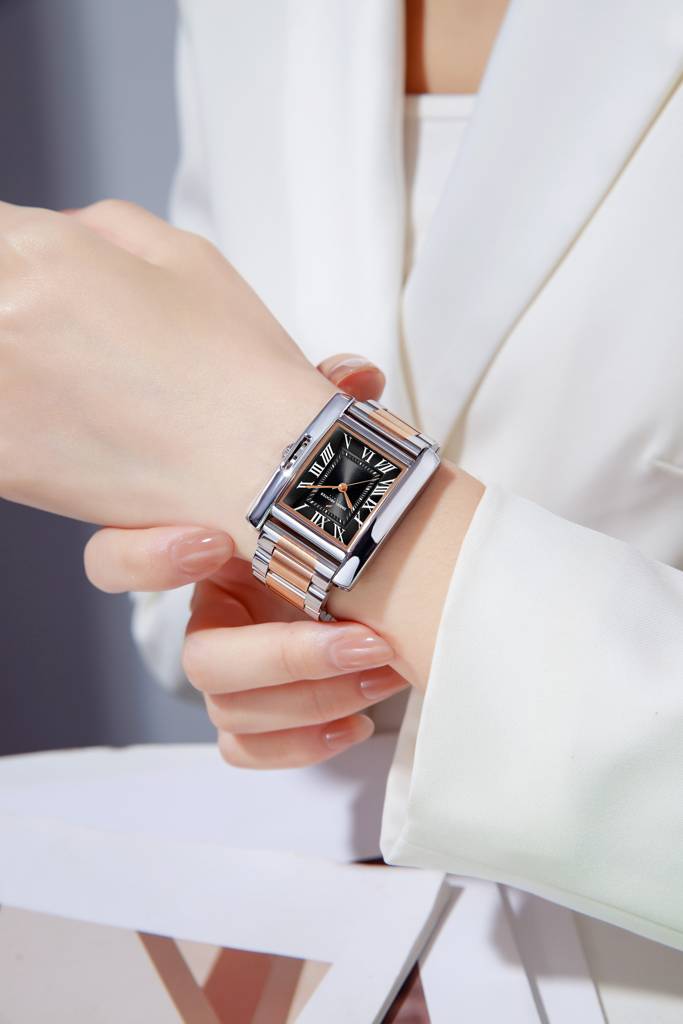 Daniel Hechter Paris Opera Collection Square Dial Watch For Women With Roman Indices And Stainless Steel Strap-Dh : DHW2004-55