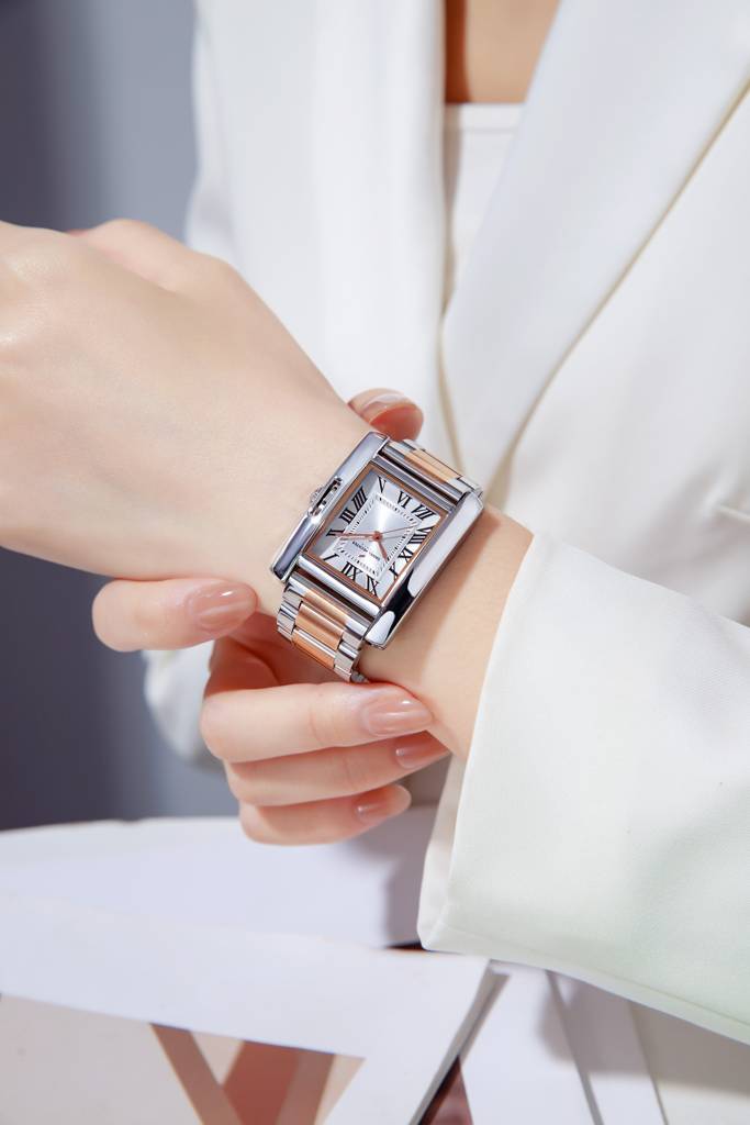 Daniel Hechter Paris Opera Collection Square Dial Watch For Women With Roman Indices And Stainless Steel Strap-Dh : DHW2004-22