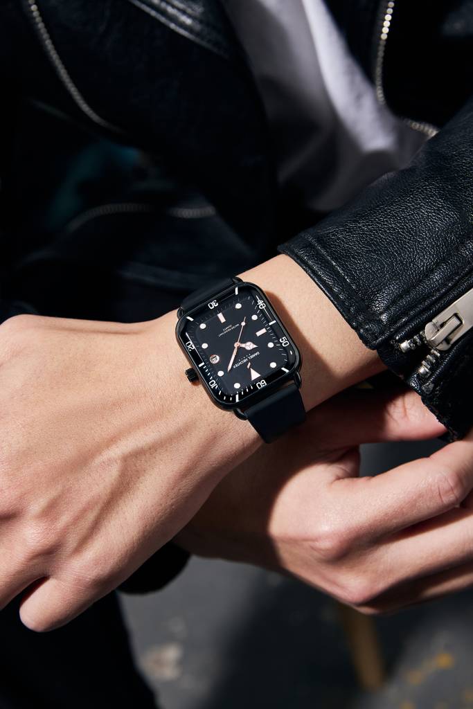 Daniel Hechter Paris Square Dial Watch For Men With Stylish Silicone Strap, Water Resistant & Quartz Movement - D : DHM1011-01