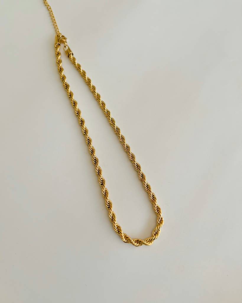 18K Gold Plated Rope Chain Necklace (5Mm) : N39