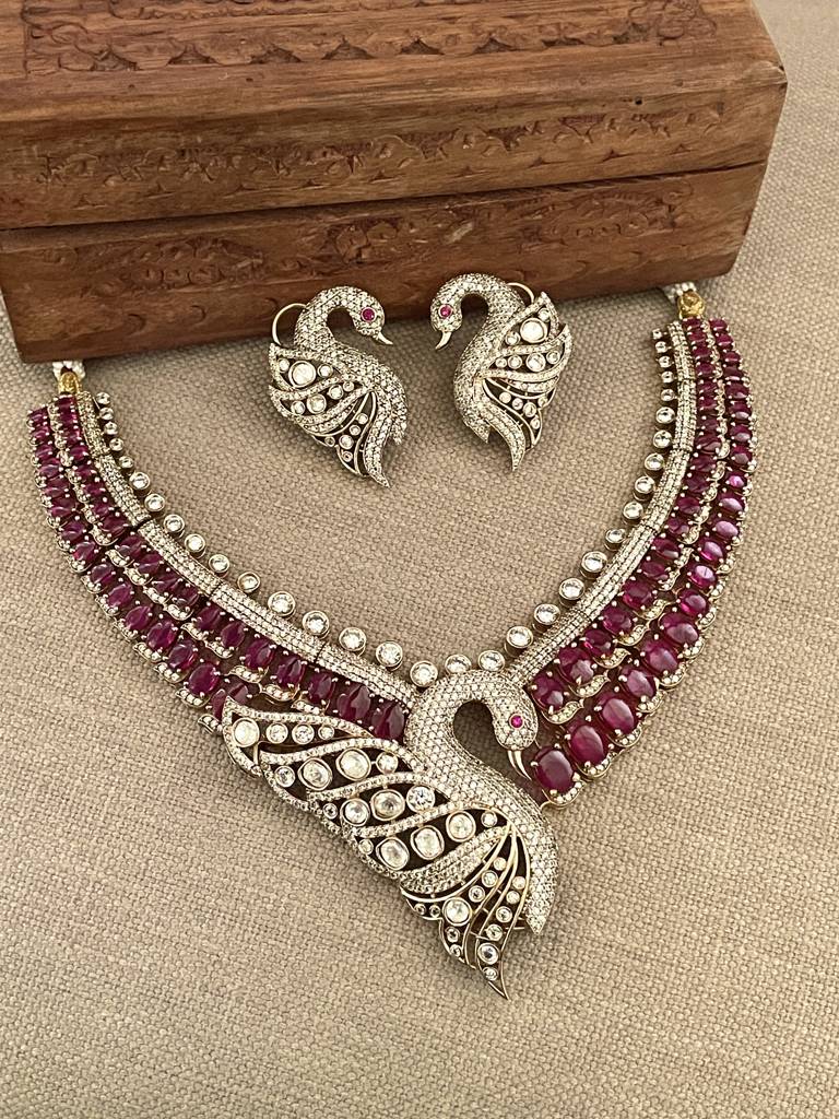 Mansha Ruby Necklace Set : NK264