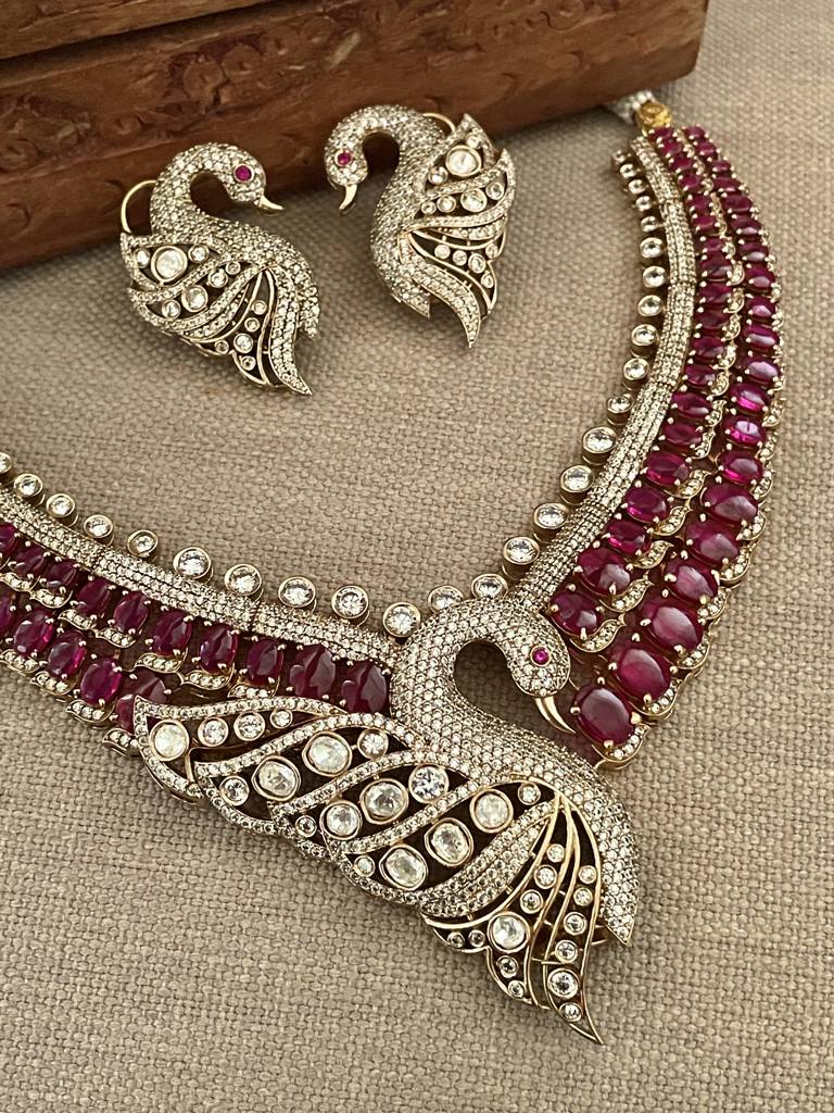 Mansha Ruby Necklace Set : NK264