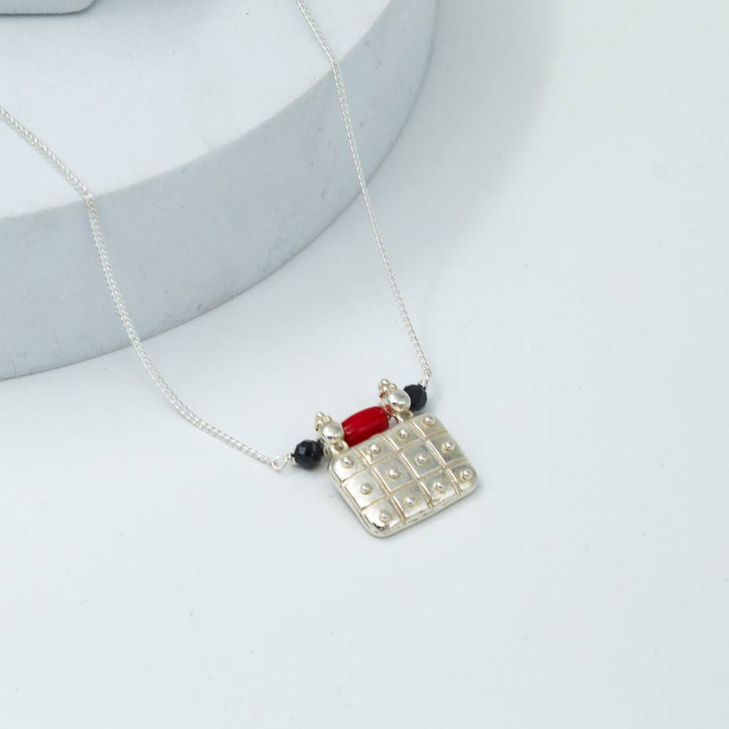 Silver Saaj Motif Mangalsutra:  (Taait) : Saaj_Tait_Mangalsutra